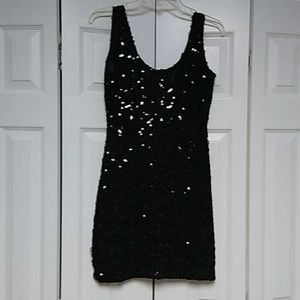 Sequined Black Cocktail Dress